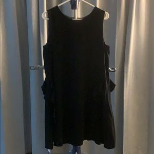 Little black ruffle side dress